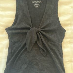American Eagle Black front tie top
